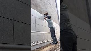 Exterior wall decoration wall brick construction process [upl. by Heisser536]