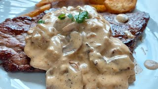 STEAK SAUCE CHAMPIGNONS 👌 جهزي ستيك فيليه اللحم مع صلصه كريمه الفطر مثل المطاعم [upl. by Kokaras272]