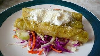 Receta de Taquitos de Pollo estilo Enchiladas Verdes [upl. by Weigle560]