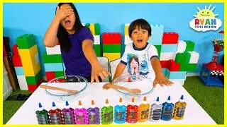 3 COLORS OF GLUE SLIME CHALLENGE [upl. by Sualohcin]