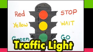 How to make traffic light chart  Traffic signals  Traffic signal chart  TLM for primary school [upl. by Jarv704]