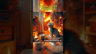 PAPÁ GATO SALVA A SU HIJO DEL FUEGO ❤️‍🩹🕊️ love shortsviral shorts short viralshort humor [upl. by Mitinger]