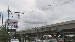 Downed power lines cause traffic jam on Westbank Expressway [upl. by Senzer]