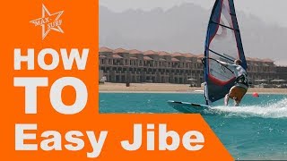 Windsurfing Tutorial How to Easy Jibe or Carve Jibe  Gybe technique tips [upl. by Jarrell]