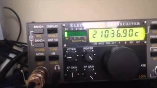 Yaesu Ftdx3000 Vs Elecraft K2 15 meters CW  K2 NoTick   IW2NOY [upl. by Gaylord]