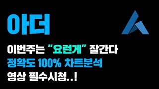 아더 긴급 이번주 quot대폭등 교과서quot 이런자리에서 다 나옵니다 정확도 100 차트분석 영상 필수시청 코인시황 [upl. by Moule]