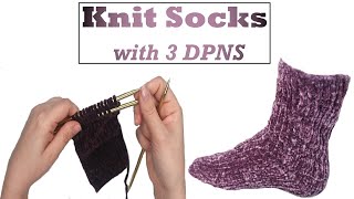 learn to knit Velvet socks with 3 dpns  knit socks tutorial [upl. by Acie]