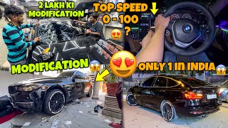 New Bmw MODIFICATION😍 Only 1 in India😱  New Wrap In my Bmw Gt😍 Top Speed of Bmw GtFull jet black [upl. by Hashimoto]