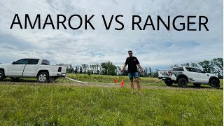 PRUEBAS DE FUERZA AMAROK 20 VS FORD RANGER 32 [upl. by Atteuqihc]