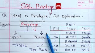 DCL Commands in SQL  Privileges Grant amp Revoke With Example [upl. by Giff]