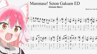 Murenase Seton Gakuen Ending Guitar tab Ookami Blues [upl. by Ennaerb]