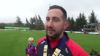 Kingussie goalkeeper Rory McGregor wins the Albert Smith Memorial Medal in Camanachd Cup final [upl. by Shwalb]