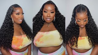 The PERFECT Vacay Wig MUST HAVE Pre Braided WATER WAVE 13x4 Lace Front Wig Install FT Wiggins Hair [upl. by Ornas]