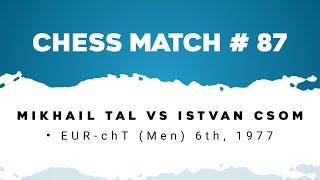 Mikhail Tal vs Istvan Csom • EURchT Men 6th 1977 [upl. by Brittney660]