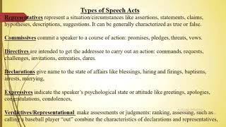 Language amp Linguistics Pragmatics  Speech Acts amp Speech Act Theory [upl. by Mcclenon145]