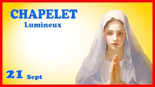 CHAPELET Jeudi 21 Septembre 🙏 Mystères Lumineux [upl. by Ymerrej]