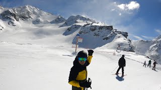 4K Verbier Skiing down to Cabane Mont Fort the most beautiful cafe in the Alps [upl. by Lakim]