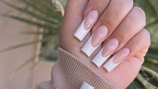 HOW TO DO FRENCH TIP NAILS WITH GEL POLISH  EASY FRENCH NAIL ART TUTORIAL [upl. by Kermit]