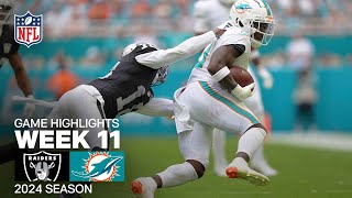 Las Vegas Raiders vs Miami Dolphins Game Highlights  NFL 2024 Season Week 11 [upl. by Nosyerg]