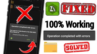 How To Fix Zarchiver Operation Completed With Errors  Zarchiver Operation Completed With Errors Fix [upl. by Susan]