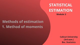 Methods of Estimation Method of Moments [upl. by Eirual]