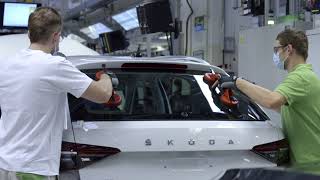 Footage Production at the state of the art ŠKODA AUTO Kvasiny plant [upl. by Derayne]