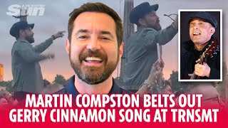 Martin Compston belts out Gerry Cinnamon song from pal’s shoulders during TRNSMT [upl. by Bradski]