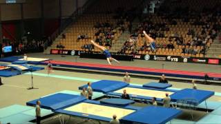 Netherlands 1 NED  2015 Trampoline Worlds  Qualification Synchro Routine 2 [upl. by Hinkle]