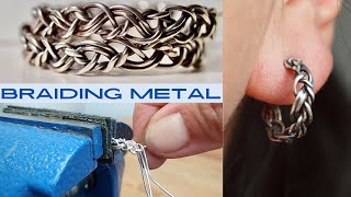 Craft Tutorial Braided Silver Wire Huggie Earrings with Oxidized Finish [upl. by Aneis457]