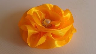 Flor de Fita De Cetim  Satin Ribbon Flower [upl. by Linea]