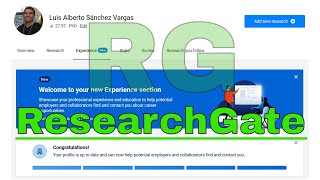 ResearchGate 💚 RG Red social para INVESTIGADORES SUSCRIBETE 🙏👍🔔 [upl. by Lysander]