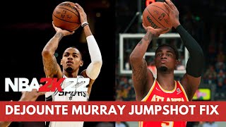 Dejounte Murray JUMPSHOT FIX NBA 2K22 [upl. by Idnar33]