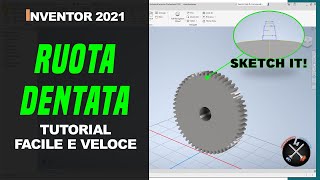 Ruota dentata ⚙ Tutorial Autodesk Inventor 2021  ITA [upl. by Shanie]