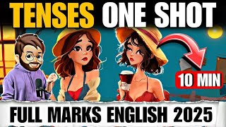 Tense SHORT TRICK for class 10 BOARDS 2024  English grammar One Shot [upl. by Surazal]