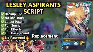 Script Skin Lesley Aspirants No Password  Replace All  Full Effect Voice  Patch Terbaru  MLBB [upl. by Cordova]