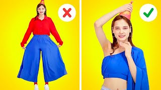 GENIUS CLOTHES HACKS AND GIRLY TRICKS  Easy Fashion Tricks And Smart Fix Ideas By 123 GOGOLD [upl. by Anyah807]