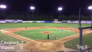 Culpeper Cavaliers at Staunton Braves First pitch at 730 [upl. by Nudd115]