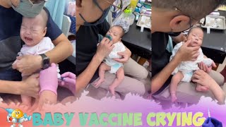 Newborn Baby Vaccine Crying  injection vlog in hospital new [upl. by Layney]