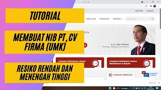 Pembuatan NIB Badan CV PT di Oss RBA dengan Resiko Rendah dan Menengah Tinggi KBLI dibawah 10M [upl. by Vivica]