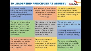 10 PRINCIPLES AT AB INBEV via Carlos Brito [upl. by Ahsena]