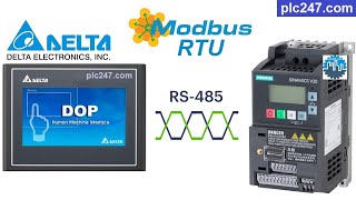 Delta HMI quotModbus RTUquot Siemens Sinamics V20 Tutorial [upl. by Tenahs38]