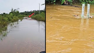 MUITA CHUVA PROVOCOU ENCHENTE NA ESTRADA 😱 [upl. by Saqaw]