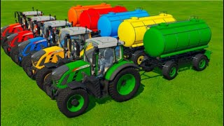 TRANSPORTING PIXAR CARS amp FRUITS WITH COLORED amp JOHN DEERE vs CLAAS vs TRACTORS  BeamNGdrive [upl. by Asilla]