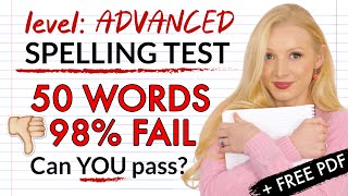 Can YOU pass this spelling test 98 CANNOT 50 most MISSPELLED words  Free PDF amp Quiz [upl. by Modestia233]