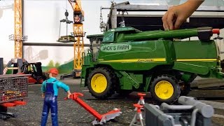 BRUDER TRACTORS for Children FARM WORLD all machines in ♦ Bruder John Deere Combine Harvester [upl. by Schlessinger]