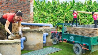 Install Septic Tank amp Wastewater Pipes for Brick WC  Building My Farm [upl. by Cj316]