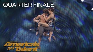 Duo Transcend Married Couple Retries Dangerous Blindfold Trapeze Trick Americas Got Talent 2018 [upl. by Abdulla]