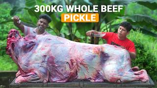 300 Kg WHOLE BEEF PICKLE  Indian Kerala Beef Pickle Recipe  Village Cooking [upl. by Rankin]