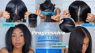 PROGRESSIVA SELECT ONE em cabelo crespo com guanidina retoque de raiz  resultado final 🤍✨️ [upl. by Hansel]