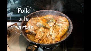 POLLO a la SARTEN con 2 INGREDIENTES y como trocear un pollo entero  Acqua Rosa Recetas [upl. by Anirahs]